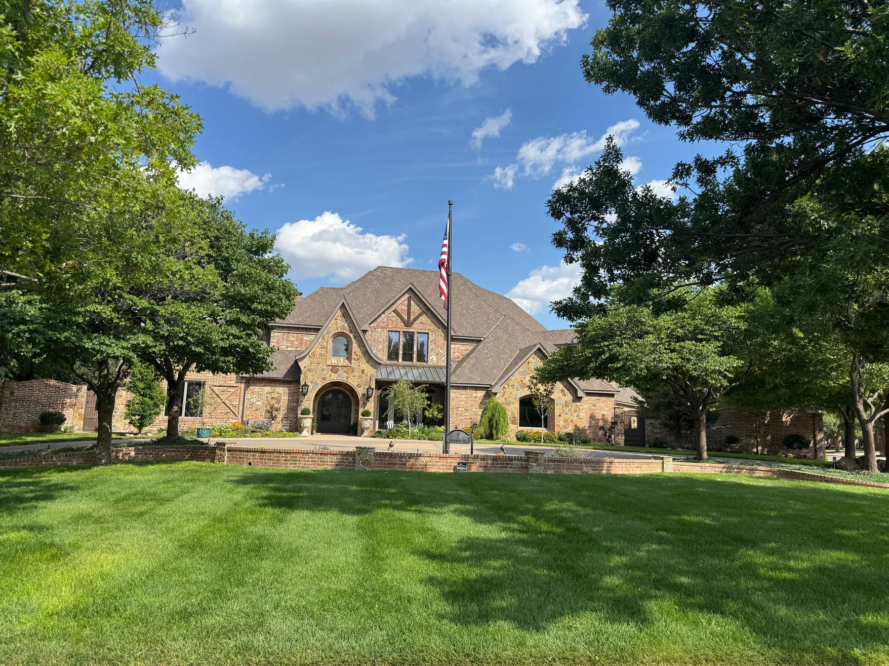 Luxury brick home exterior