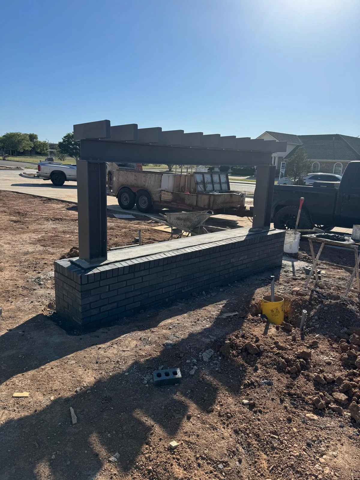 Brick pergola