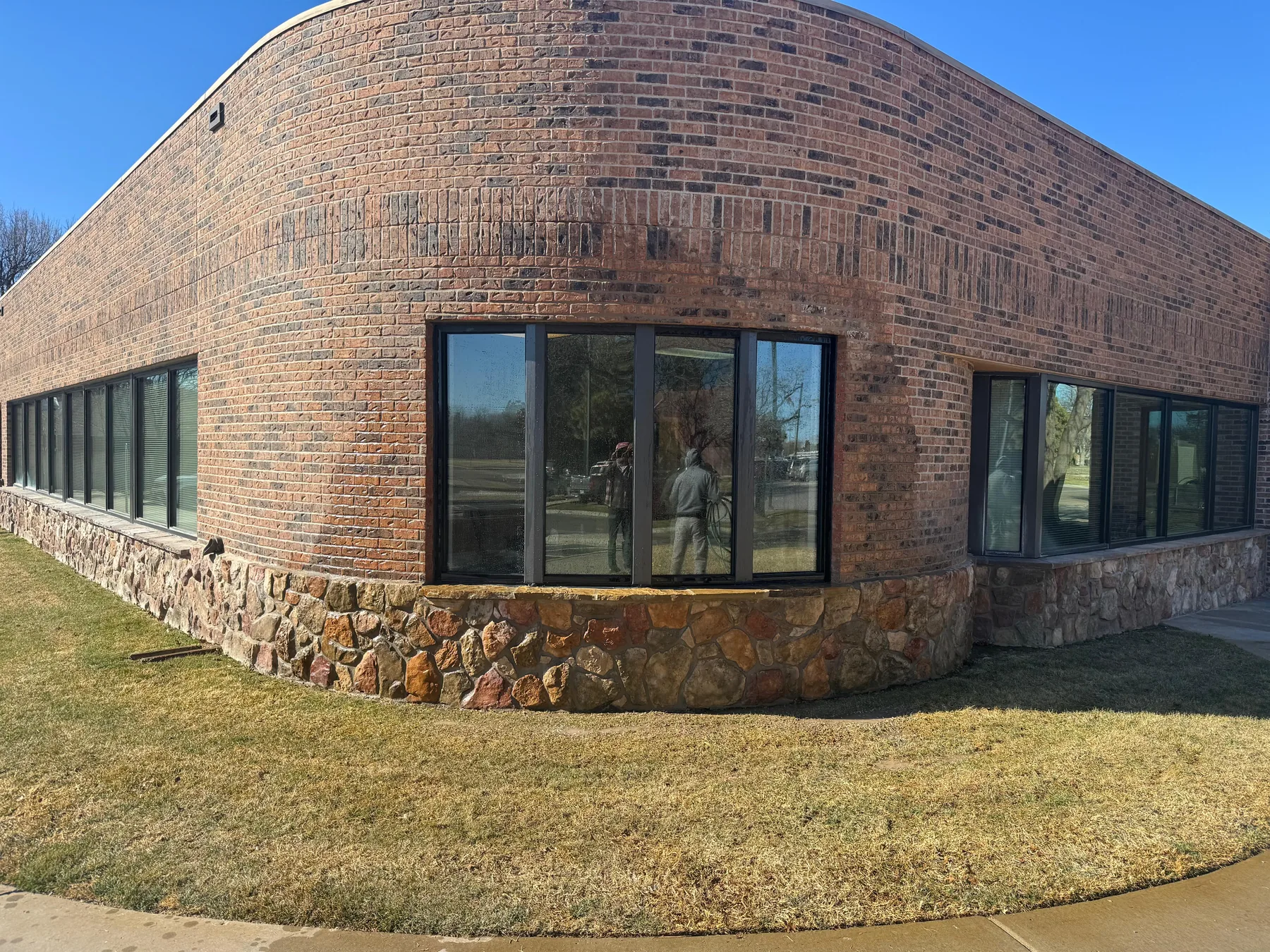 Commercial brick building