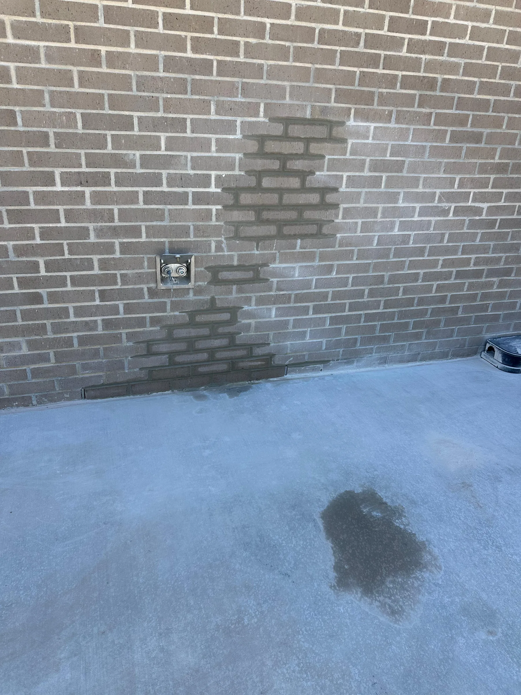 Brick restoration close-up
